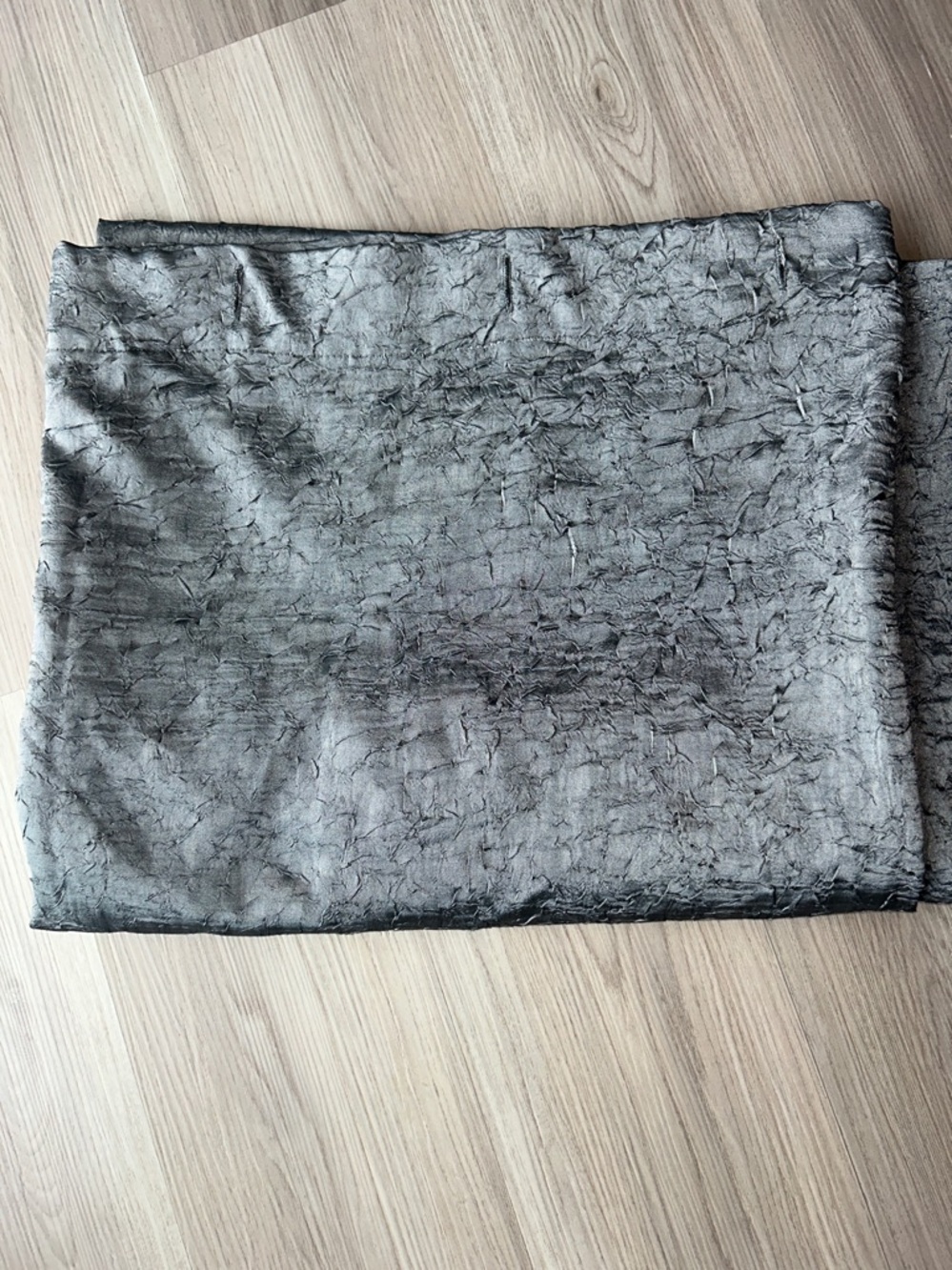 Shower Curtain Textured Metallic Velvet Gray Bathroom Bath Crinkle